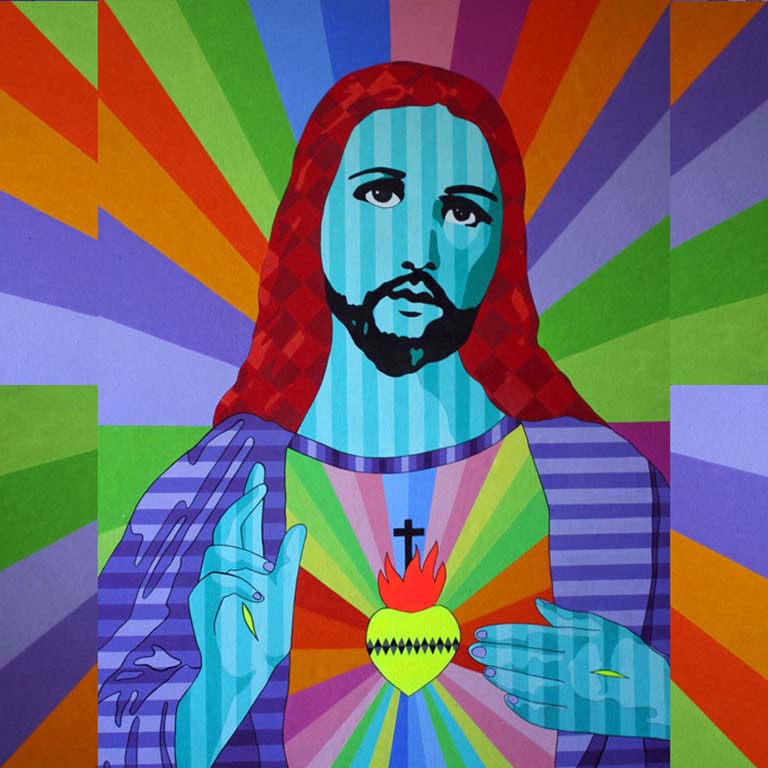 pop art painting of Jesus Christ
