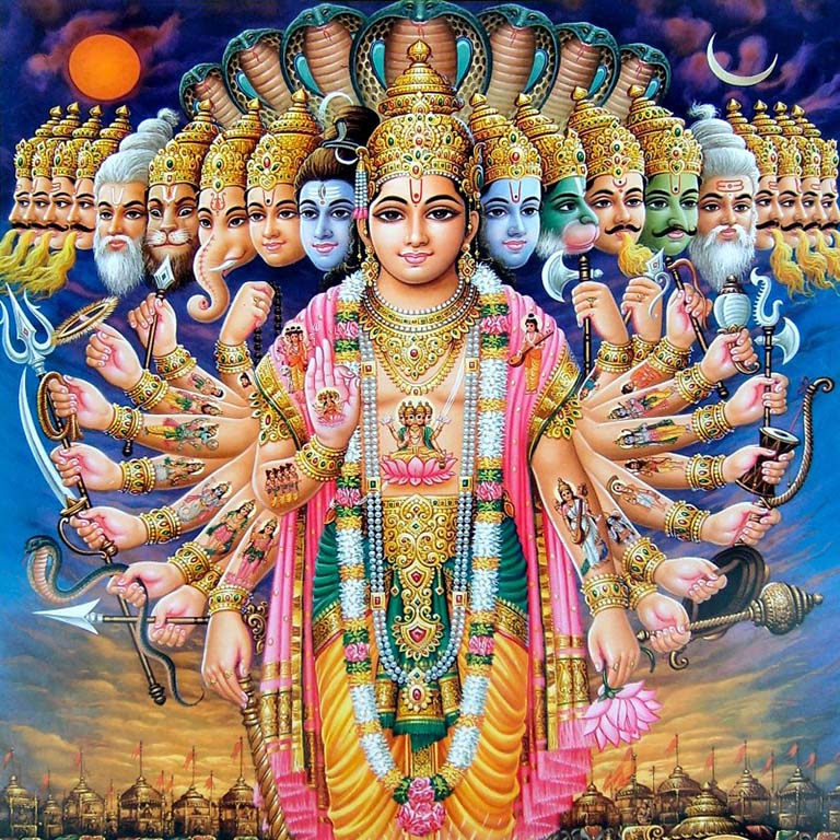 faces of Hindu gods