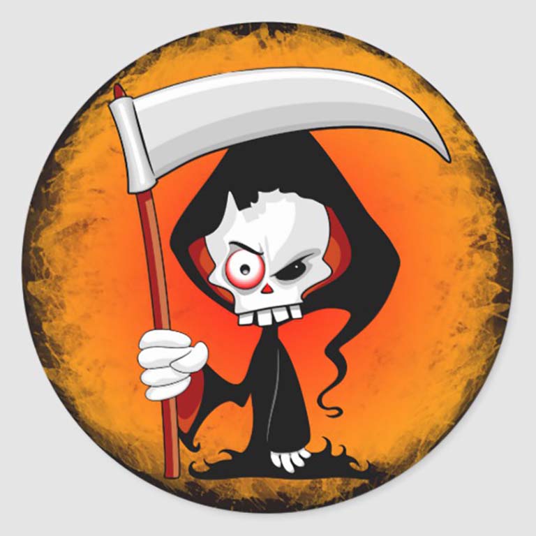 cartoon illustration of the grim reaper