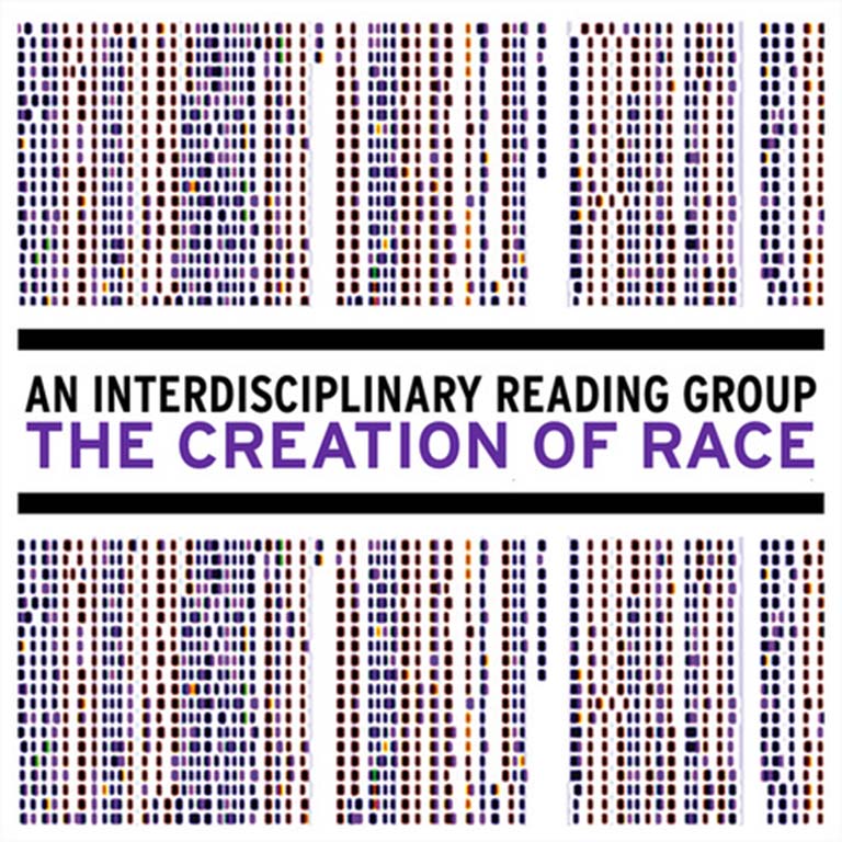 dot Illustration with text An interdisciplinary reading group, The Creation of Race